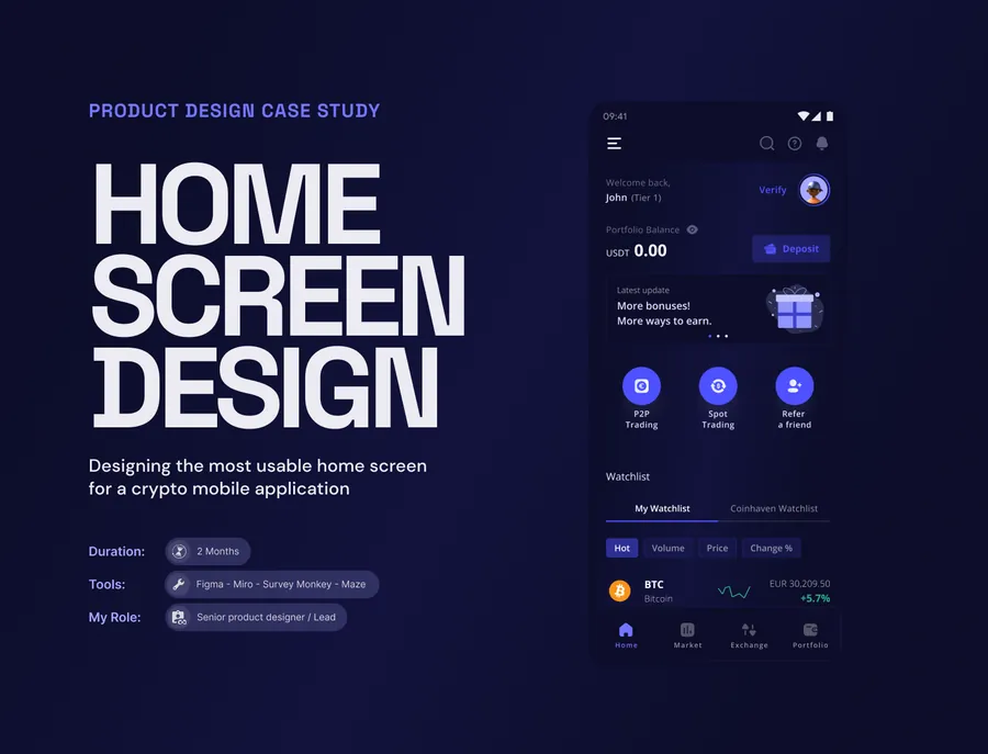 Mobile app home screen case study cover